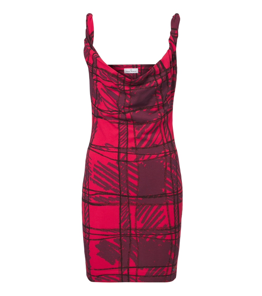 Minivestido corto de algodón estampado con drapeado Anna de Vivienne Westwood