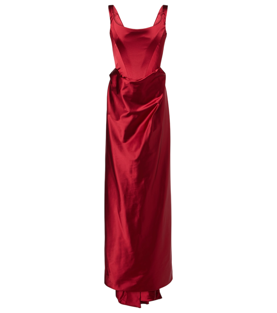 Vivienne Westwood Camille draped crêpe satin bustier gown