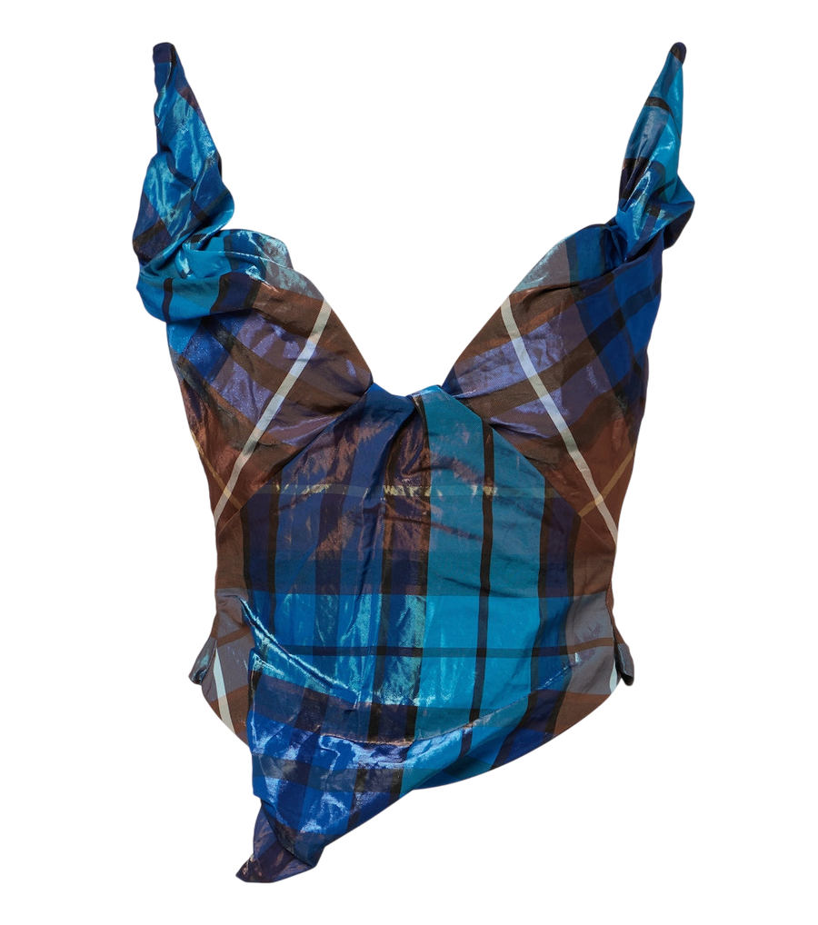 Haut bustier drapé à motif écossais Vivienne Westwood