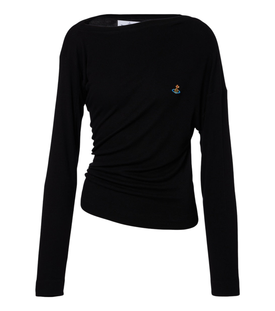 Vivienne Westwood Blusa de malha canelada drapeada