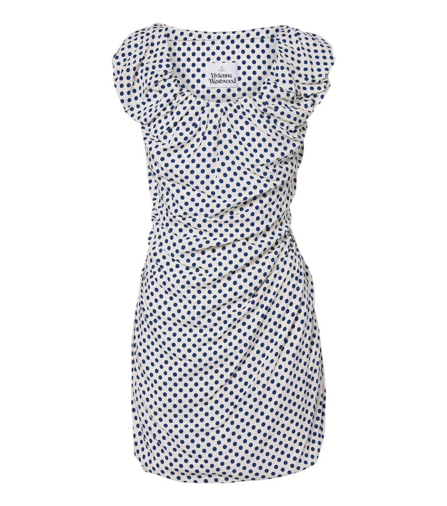 Vivienne Westwood Ginnie Amber draped polka-dot minidress