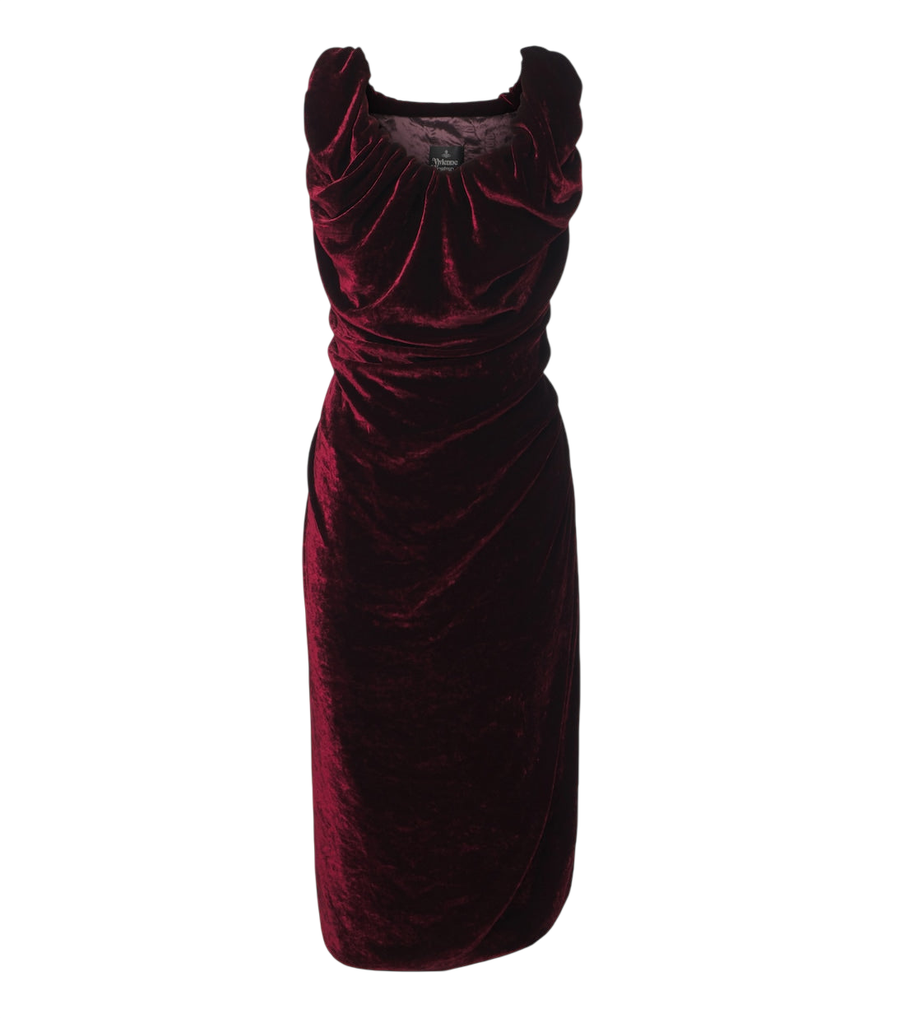 Vestido midi de terciopelo drapeado Ginnie Amber de Vivienne Westwood