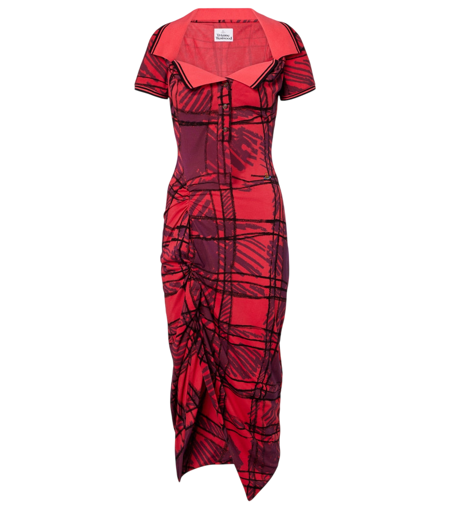 Vivienne Westwood Long Monday checked cotton polo dress