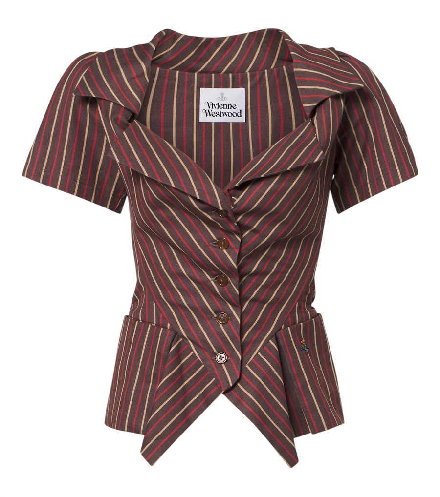 Vivienne Westwood Monday striped peplum cotton top