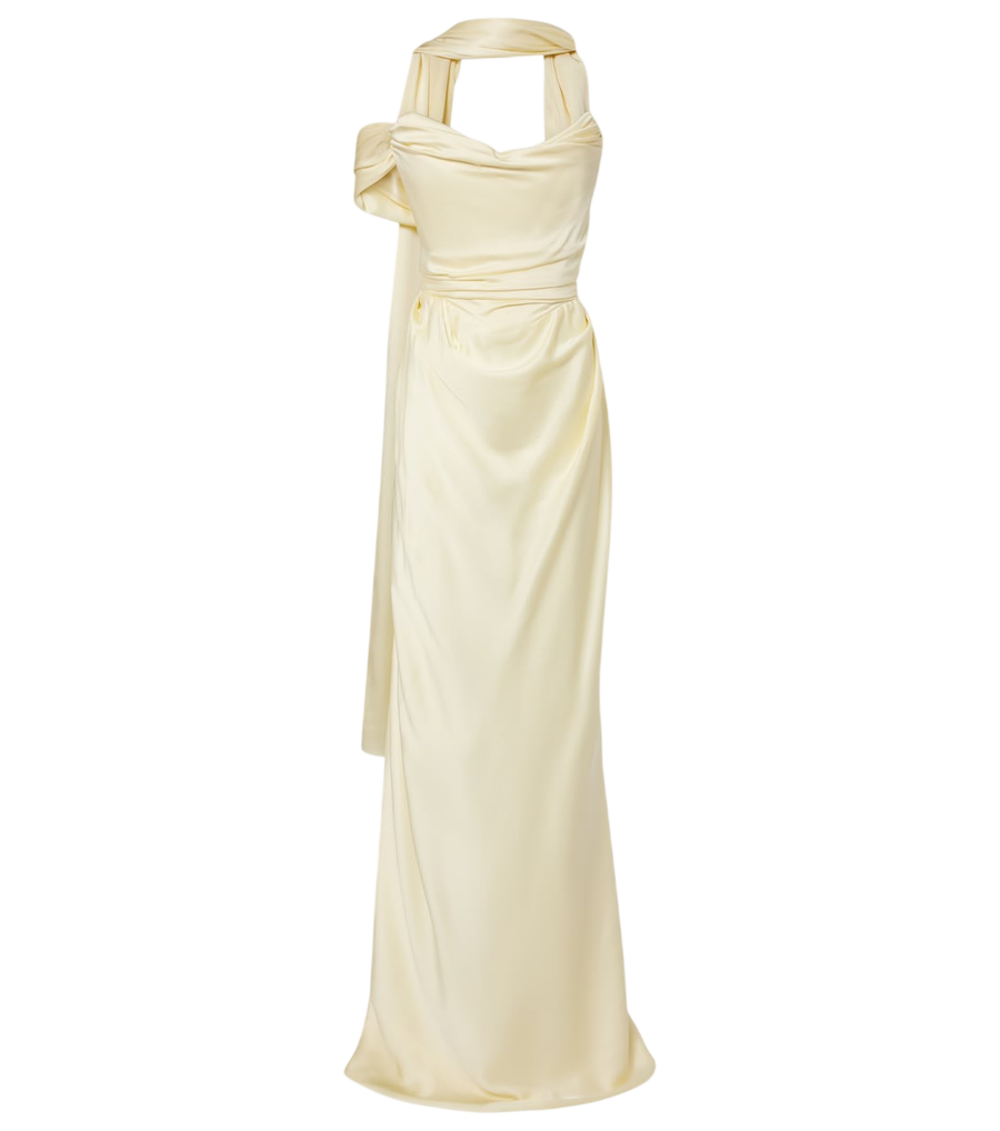 Vivienne Westwood Nova Vixen scarf-detail satin bustier gown