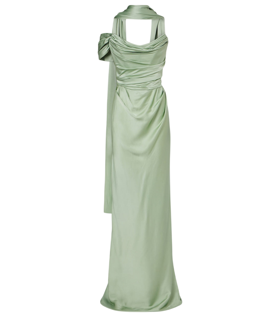 Robe longue en satin à détail écharpe Nova Vixen de Vivienne Westwood