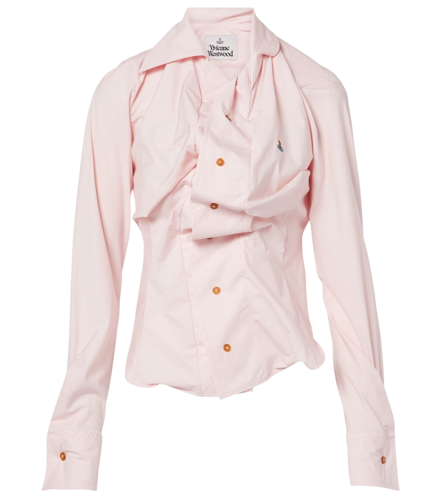 Camisa asimétrica de algodón con fruncido y diseño Orb de Vivienne Westwood