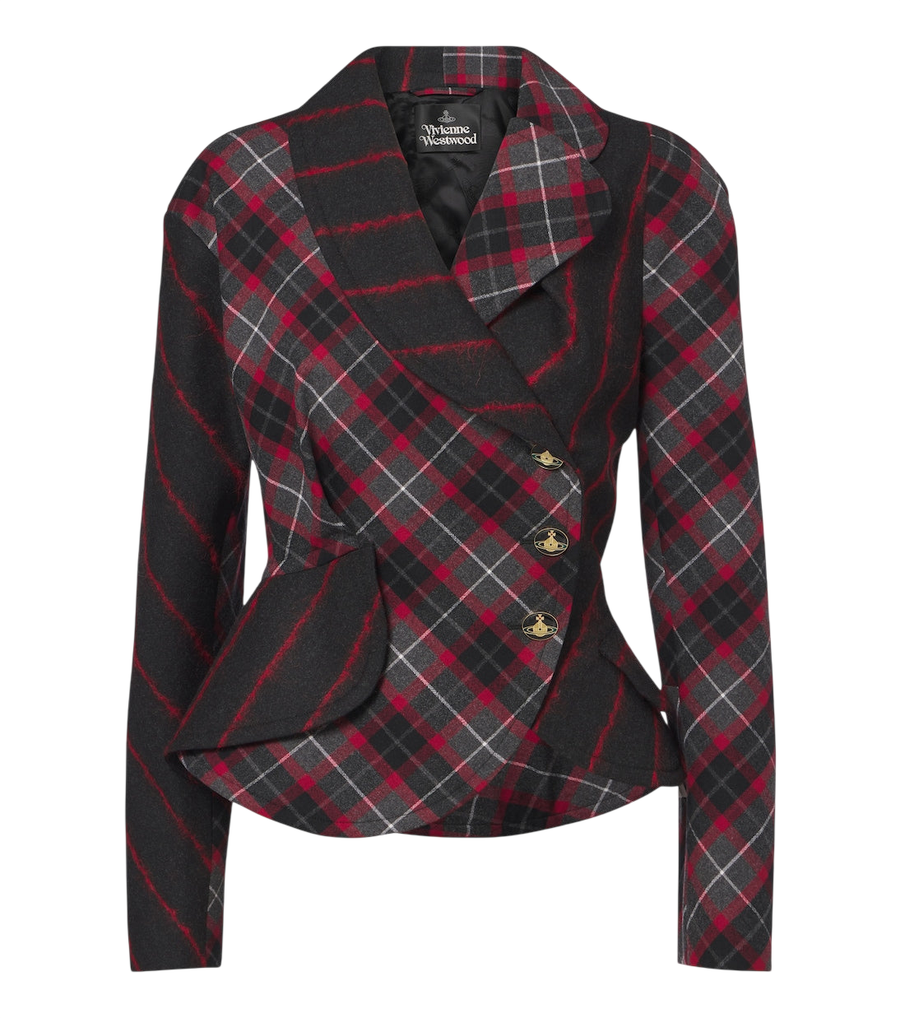Vivienne Westwood Stormy peplum tartan wool jacket