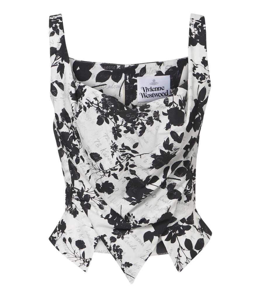Haut bustier en coton à motif floral Sunday Vivienne Westwood