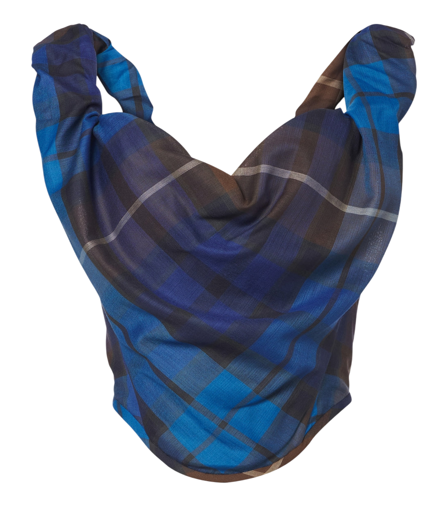 Vivienne Westwood Top bustiê xadrez de lã para domingo