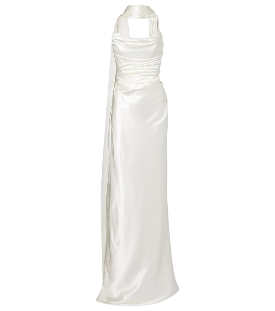 Robe drapée en mélange de soie Vivienne Westwood Vixen avec détail d’écharpe