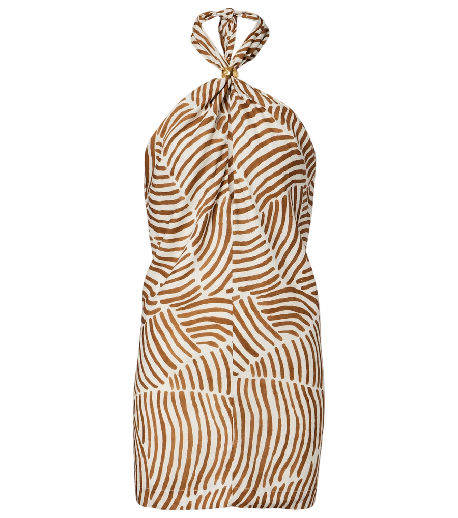 ViX Paula Hermanny Aster printed halterneck minidress
