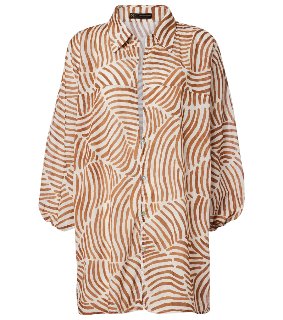 ViX Paula Hermanny Moana oversized printed cotton shirt