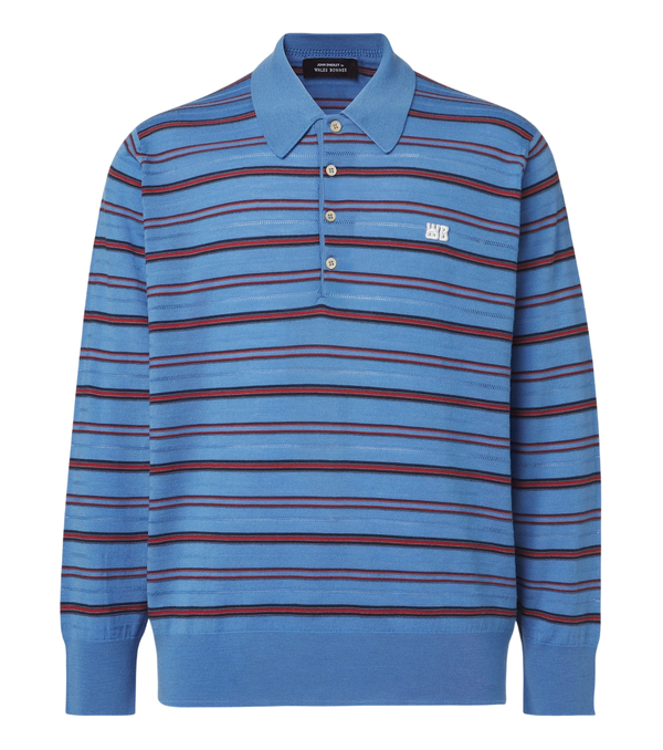 Wales Bonner Beam striped wool polo sweater