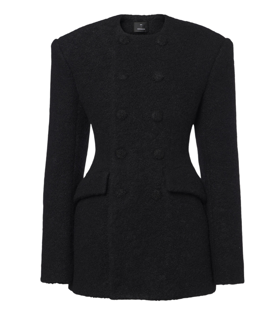 Wardrobe.NYC Alpaca and wool-blend bouclé blazer dress