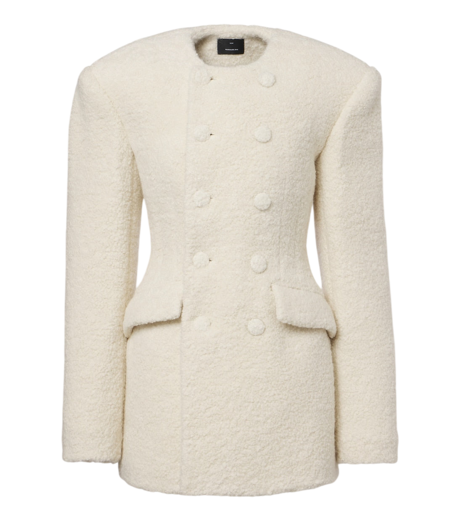 Robe blazer en bouclé de mélange de laine et alpaga Wardrobe.NYC