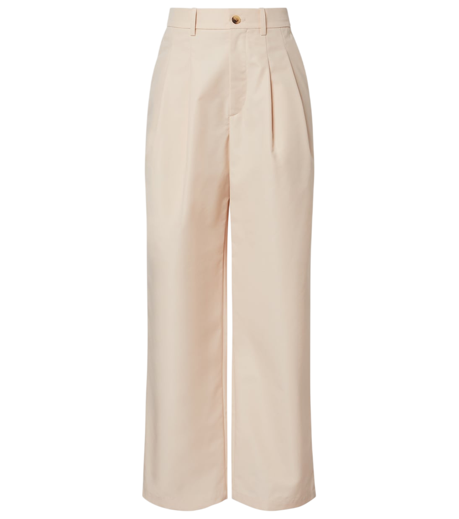 Wardrobe.NYC Pleated cotton-blend wide-leg pants