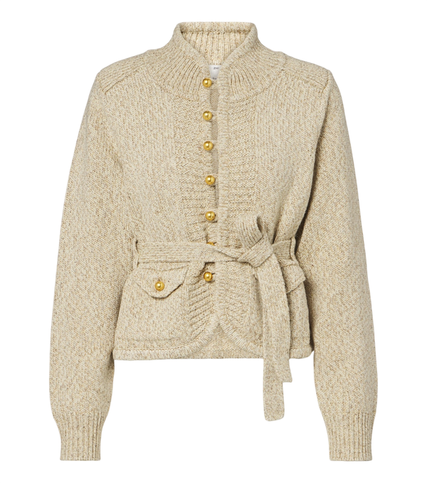 Xu Zhi Belted wool and silk cardigan