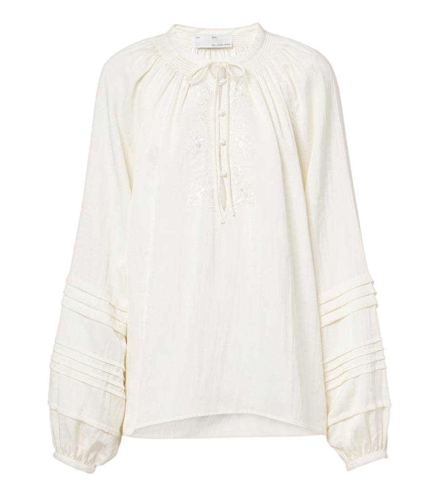 Blusa bordada de corte extragrande Xu Zhi