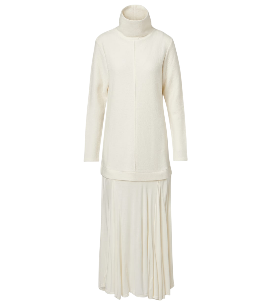 Xu Zhi Paneled wool-blend maxi dress