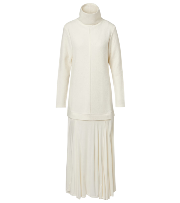 Xu Zhi Paneled wool-blend maxi dress