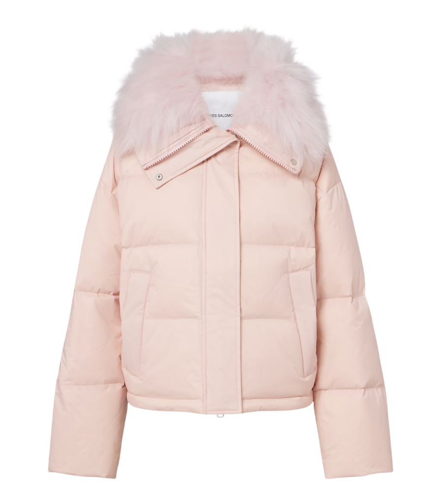 Yves Salomon Doudoune shearling-trimmed down jacket