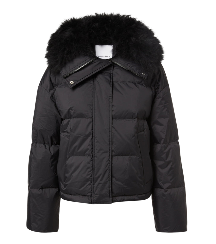 Yves Salomon Doudoune shearling-trimmed down jacket