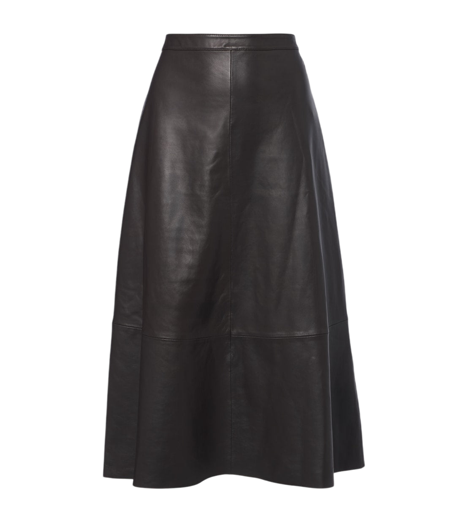 Jupe midi en cuir Yves Salomon