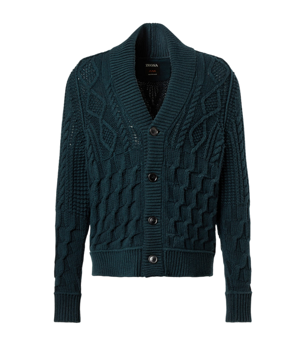 Zegna Cable-knit cashmere cardigan