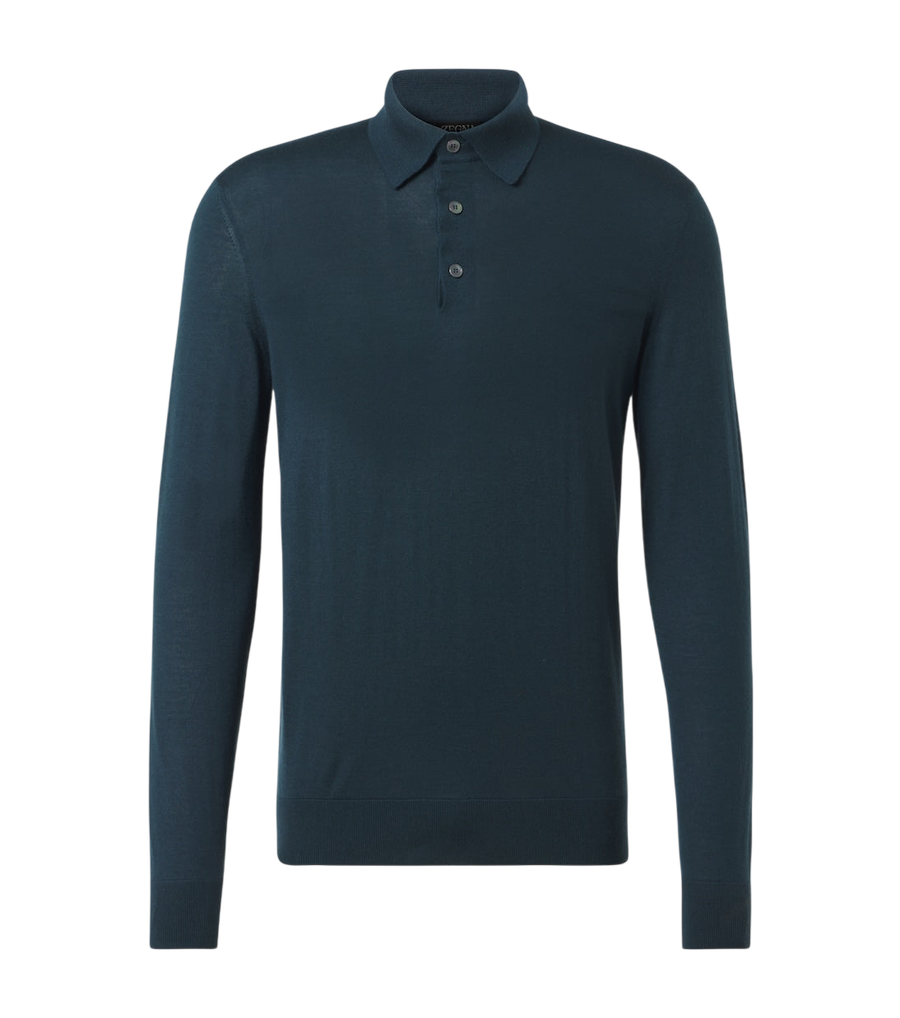 Zegna Cashmere and silk polo shirt