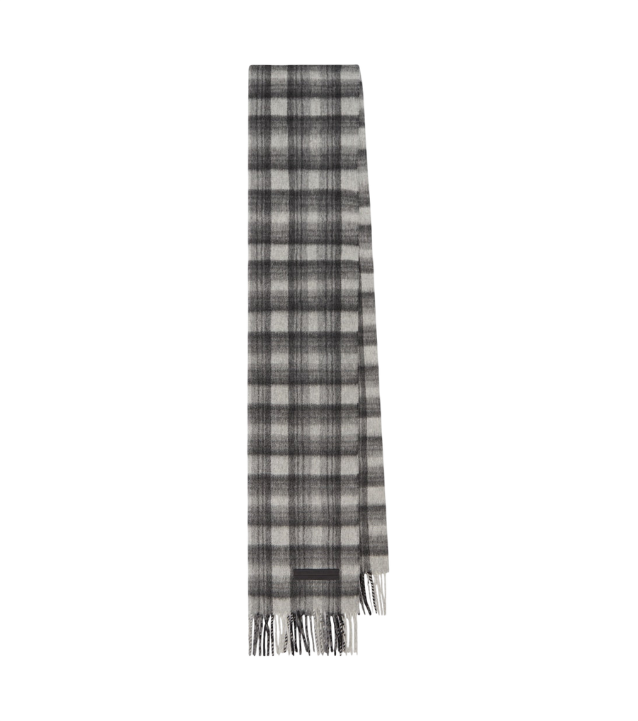 Zegna Checked fringed cashmere scarf
