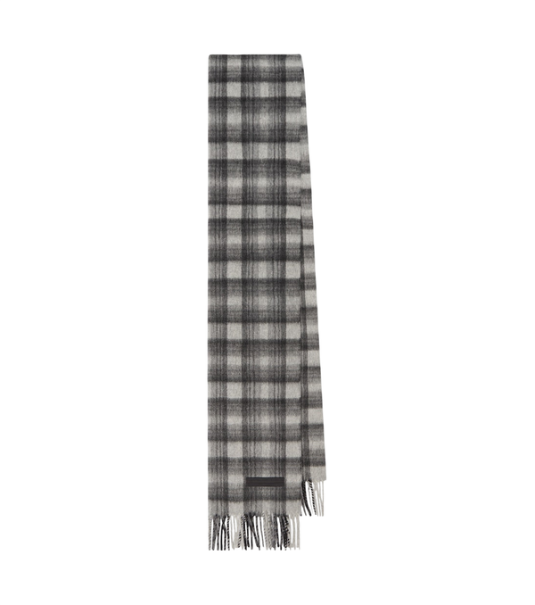 Zegna Cachecol xadrez de cashmere com franjas