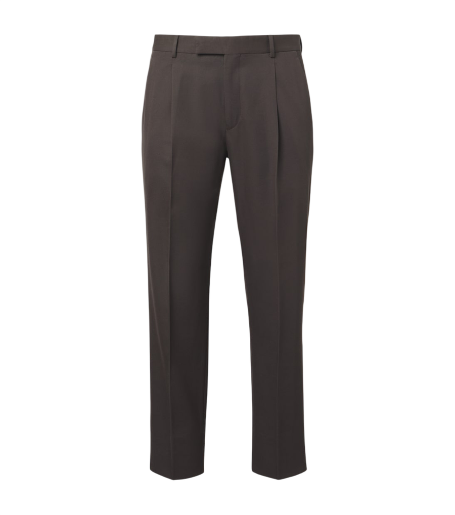 Zegna Cotton and wool straight pants