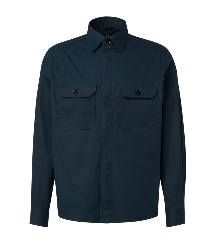 Zegna Cotton-blend overshirt