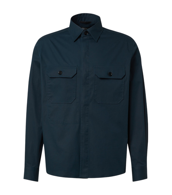 Zegna Cotton-blend overshirt