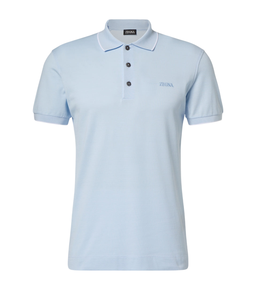 Zegna Cotton-blend polo shirt