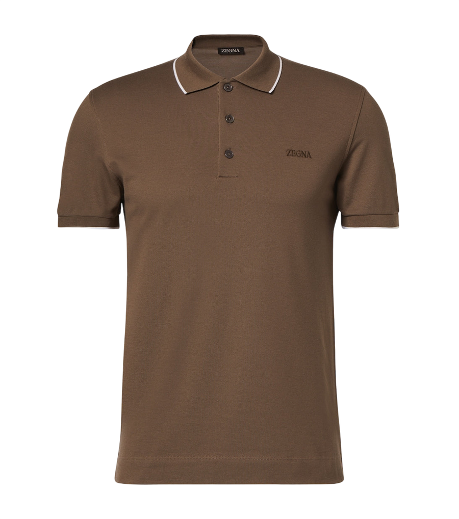 Zegna Cotton-blend polo shirt