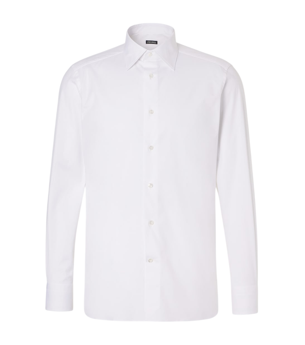 Zegna Cotton-blend poplin shirt