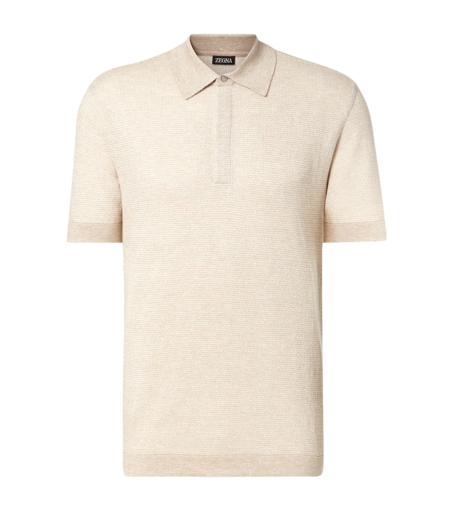 Zegna Cotton, linen, and silk polo shirt