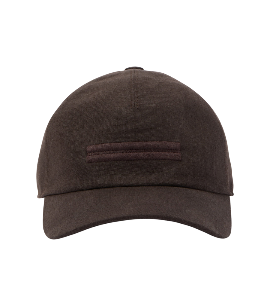 Zegna Embroidered linen baseball cap