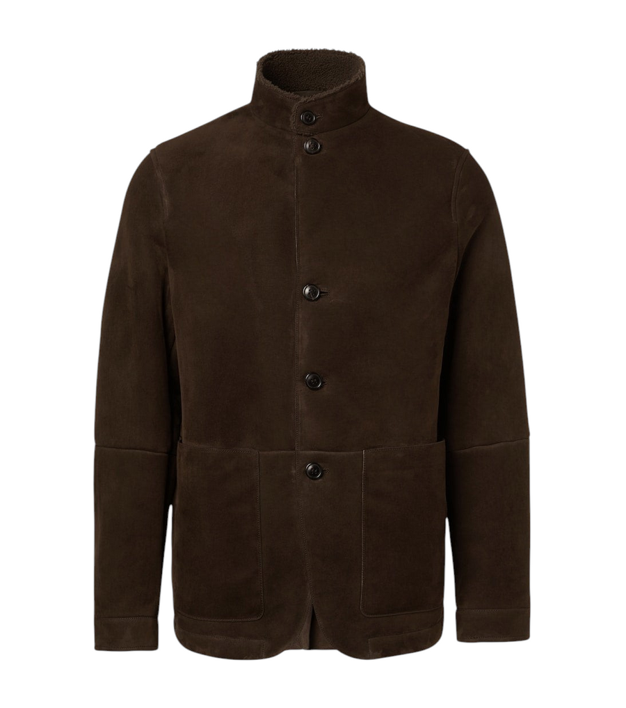 Zegna Il Conte shearling-trimmed suede jacket