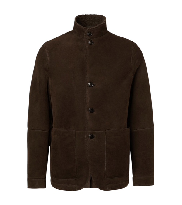 Zegna Il Conte shearling-trimmed suede jacket
