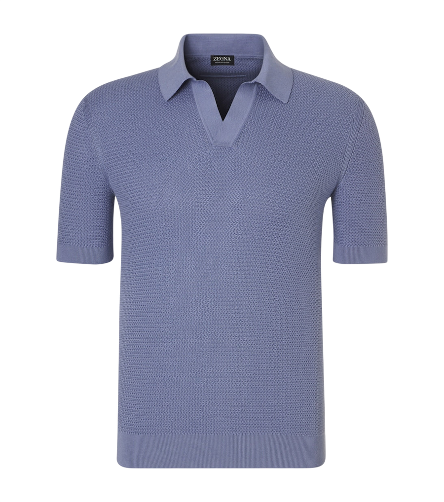 Zegna Knitted cotton polo shirt