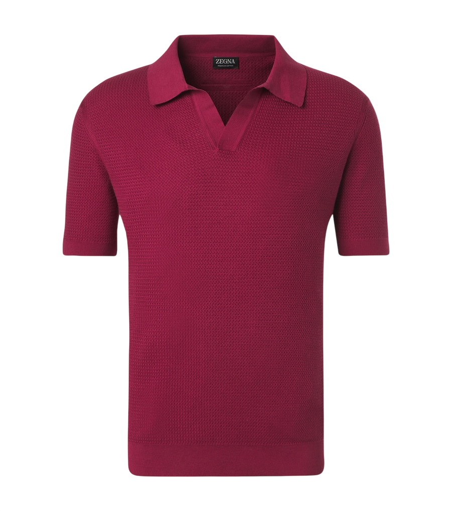 Zegna Knitted cotton polo shirt