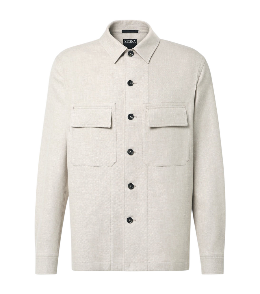 Zegna Linen, wool, and silk-blend overshirt