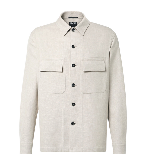Zegna Linen, wool, and silk-blend overshirt