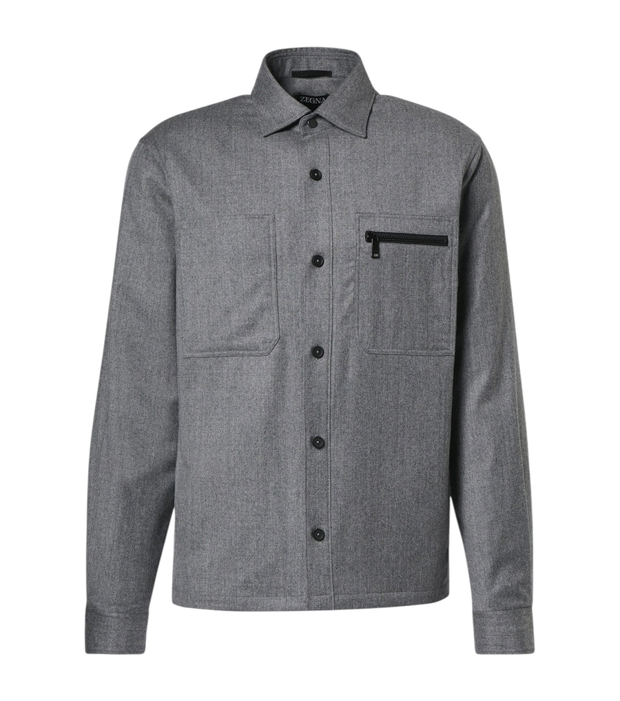 Zegna Padded wool mélange overshirt