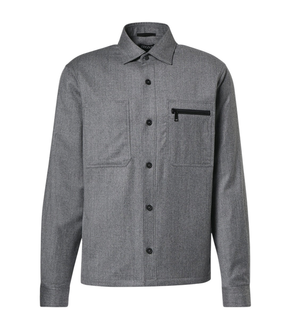 Zegna Padded wool mélange overshirt