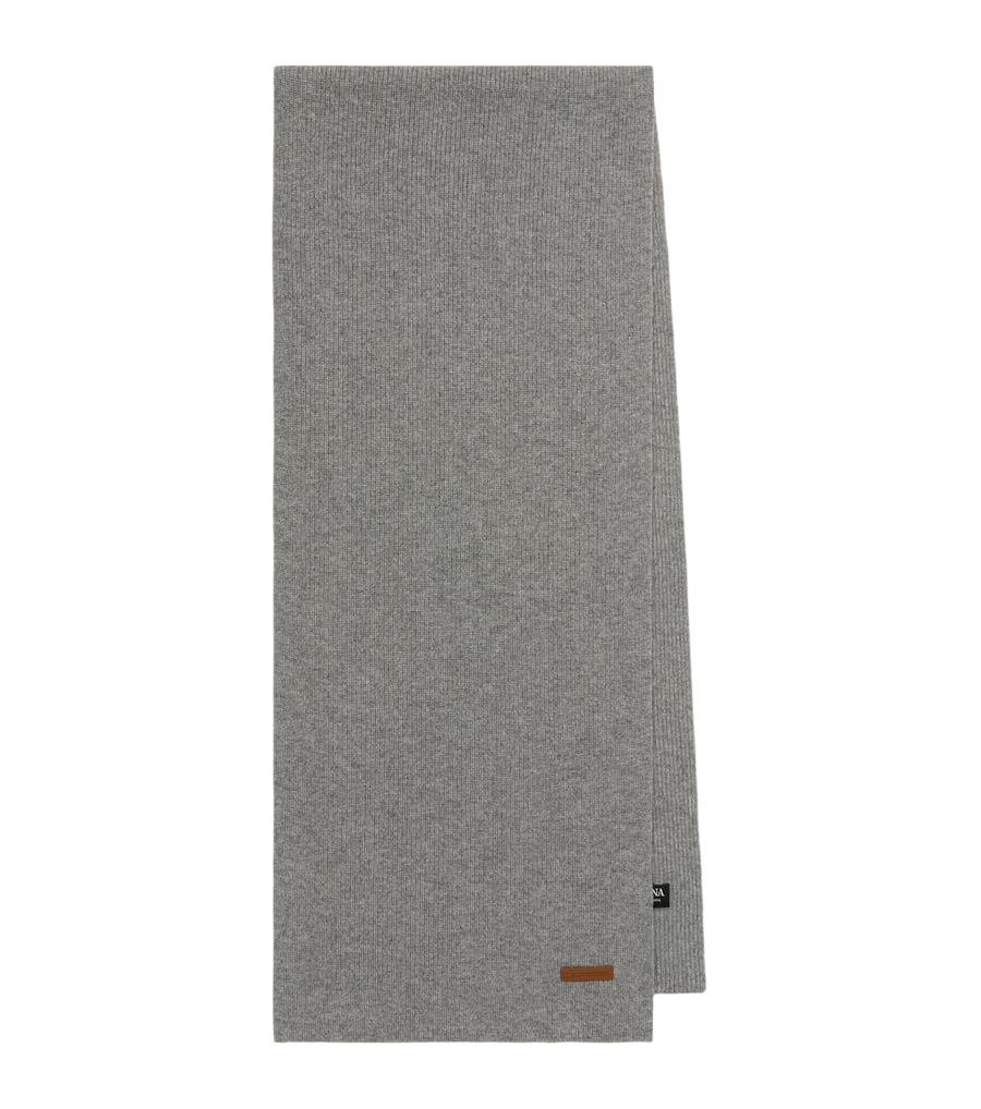 Zegna Ribbed-knit cashmere scarf