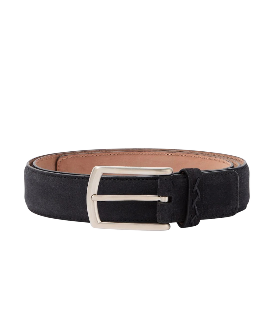 Zegna Triple Stitch Leather Belt